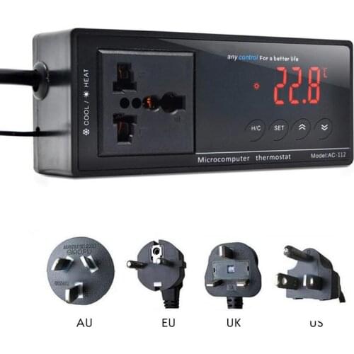 Digital Display Intelligent Plug-In Thermostat Universal Socket ON/OFF Regulator Aquarium Greenhouse Temperature Controller