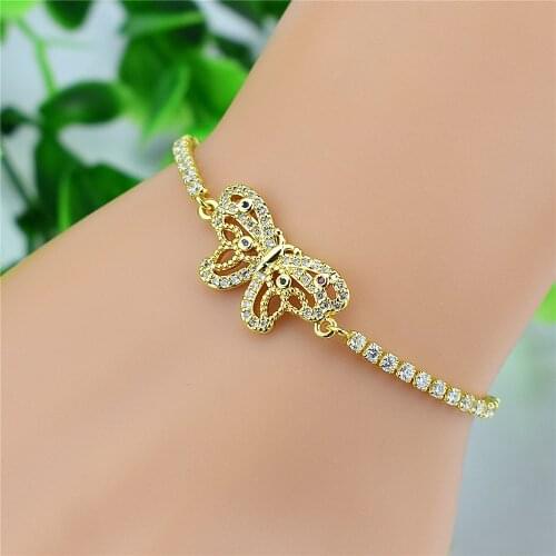 Zircon Adjustable Length Bracelet Love Heart Double Hole Pendant Jewelry Pendant Bracelet Miniature Classic Jewelry Gift