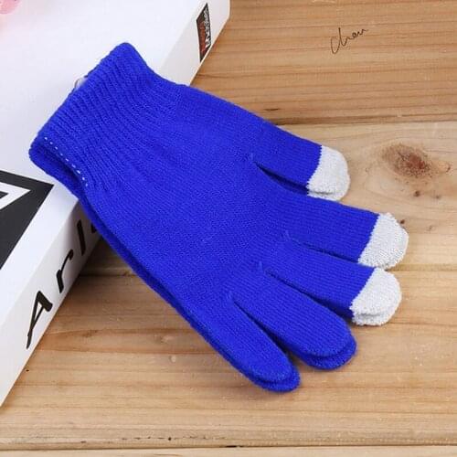 Colorful Touch Screen Winter Gloves For Man And Women Plus Thick Knitted Five Fingers Wrist Gloves Chic Christmas Gifts