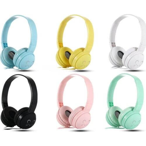 Kids Headphones With Mic Stereo Music Earphones Candy Color 3.5mm Wired Children Headsets for iPad Tablet Smart phones
