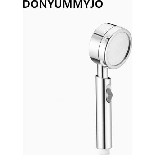 DONYUMMYJO 1pc Water Saving ABS Finished Can Stop The Water Washable One Button Switch Booster Handheld Shower Head Sprayer