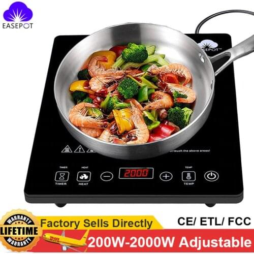 EASEPOT 2000W Induction Cooker Timer Heater Electric Cooktop Single Induction Burner Hot Plates