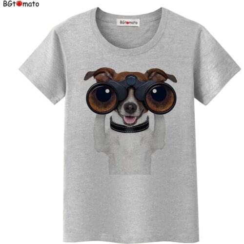 BGtomato Detective Dog t shirt girl/women personality funny lovely shirt Brand Good quality casual shirt cool tops