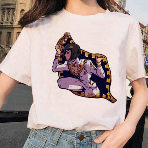 Japan Anime JoJo Bizarre Adventure Funny T-shirts for Womens T-shirt Printed Tshirt Casual Jojo T Shirt Hip Hop Top Tees female
