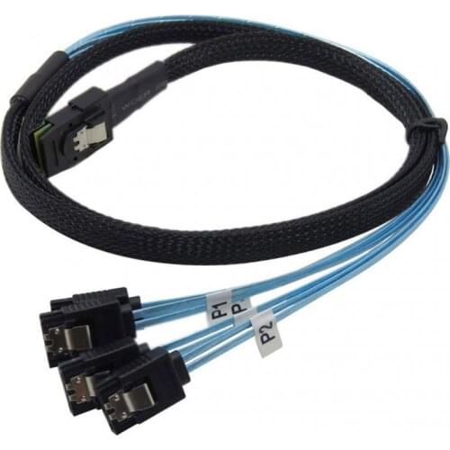 100/50CM PC Hard State Drive Data Cable Mini SAS SFF-8087 Cord Cable To 4SATA SAS To Splitter 4SATA3.0 36P Straight Line