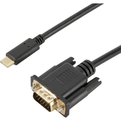 Bkscy USB C To VGA Cable 1080P Type C To VGA Converter Adapter Cable For Laptop UHD External Video Projector 1.8m