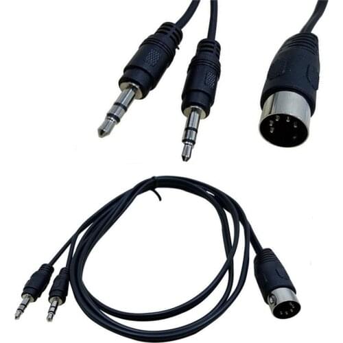 MIDI Y Splitter Cable 50CM 5 Pin DIN Plug Male to Dual 3.5MM TRS SmartPhone AUX Headphone Stereo Jack Adapter Input Cable 1.5m