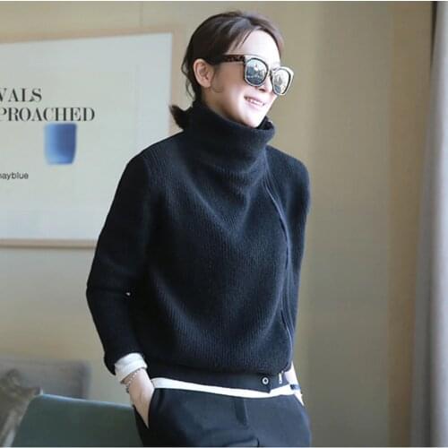 GejasAinyu 2020Autumn Winter New turtleneck cardigan women Cashmere sweater Cardigan knitting winter sweater women tops coat