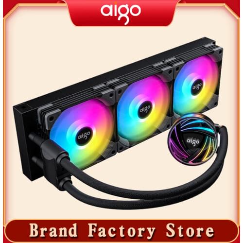 Aigo CPU Cooler Fan Water Cooling PC Rgb Fan 120mm Fan 12V Argb Aura Sync Mute Water Cooler Master Rgb CPU LGA2011 1151 1155 AMD
