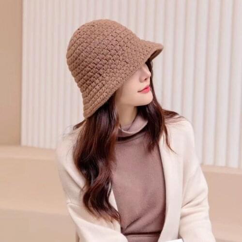 MAXSITI U 2021 new autumn winter warm hand crocheted wool Bucket Hat Women fashion Autumn Winter fishing hats basin Cap