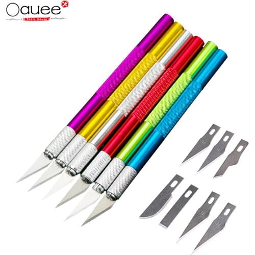 Metal Scalpel Knife Blades Non-slip Cutter Engraving Craft Knives Blades for Mobile Phone Laptop PCB Repair Hand Tools 6-Blades