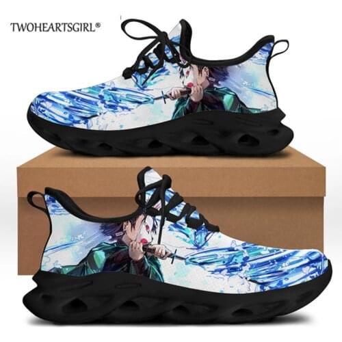 Men Sneakers Devils Blade Anime Casual Shoes Demon Slayer Pattern Breathable Flats Gym Tennis Mens Shoes Zapatos De Mujer