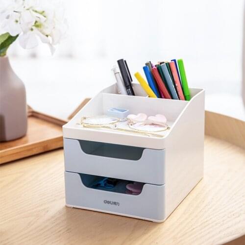 Deli 5 grid desktop storage box pencil pen holder stand drawer storage box office school desk organizer accessories oficina 8901