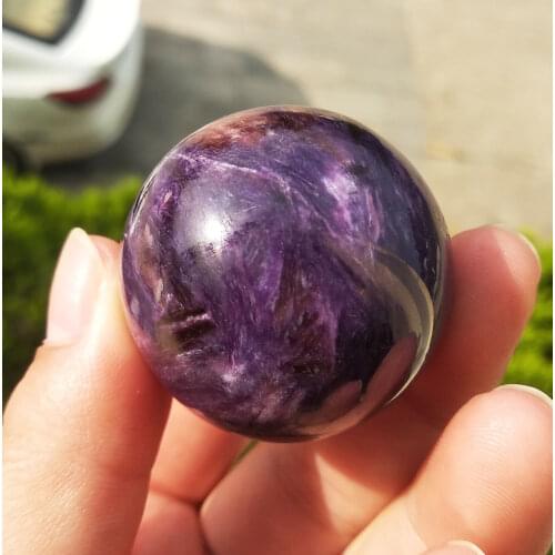 1Pcs Natural Chaorite Ball Crystal Charoite Stone Sphere Rare Healing Gemstone For Home Decoration Gifts