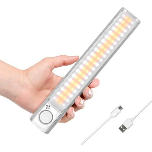 Dimmable 80/120/160 LEDs Under Cabinet Light Motion Sensor Closet Lights Long Magnetic Strip Night Lamp For Kitchen Wardrobe