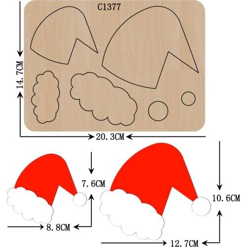 New Christmas hat Wooden die Scrapbooking C-1377 Cutting Dies Multiple sizes