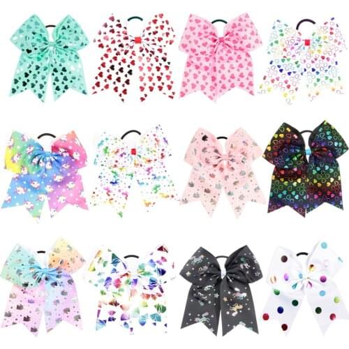 New Kids Big Bow Hair Ties Love Heart Unicorn Hair Rope Elastic Hair Bands for Girls Headwear Hair Accessories