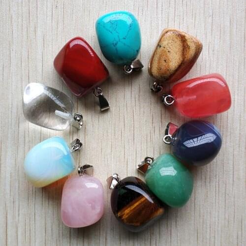 Wholesale 10pcs/lot 2019 New good quality natural stone mix irregular shape pendants for neckalce jewelry making free shipping