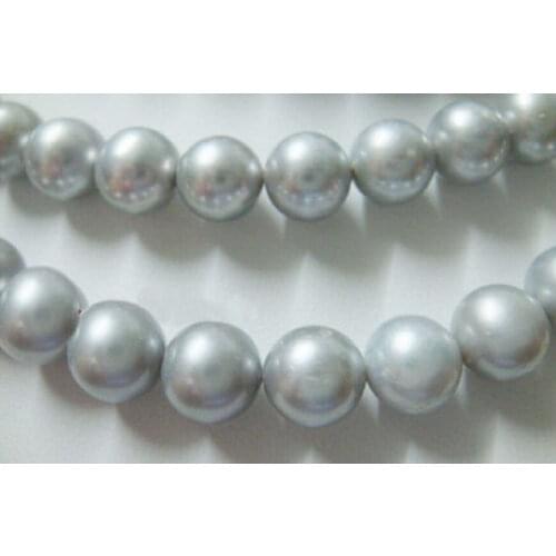 Hot AAA 7-8mm genuine south sea gray pearl necklace 33"