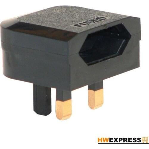 Euro 2 Pin to 3 Pin Converter Plug Adapter Black