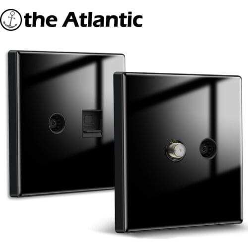 Cat5e RJ45 Plug Socket Computer Data Antenna Satellite TV Signal Television Telephone Cat3 RJ11 Jack Black Wall Socket Outlet