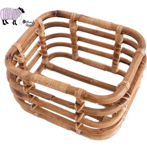 Newborn Baby Photography Retro Basket Props Infant bebe fotografia Accessories Baby Girl Boy Handmade Photo Shoot Rattan Basket