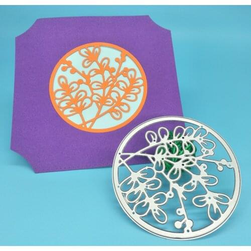 Round leaf window grilles, leaf lace, flowers and plants metal cutting mold scrapbook photo album decoration DIY handmade art