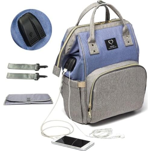 Backpack Diaper Bag USB Earphone Interface Nappy Bag Waterproof Maternity Travel Designer Nursing Bag Baby Care Stroller Bags