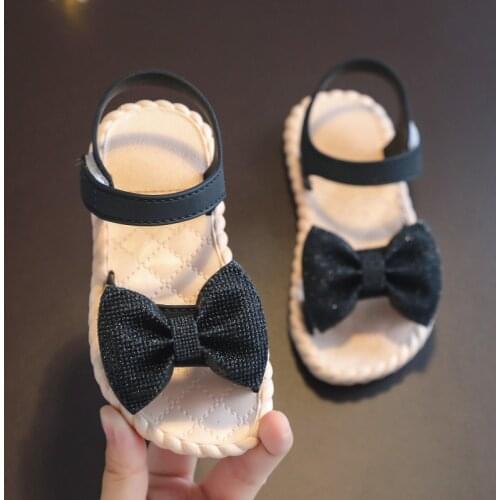 2021 Newest Summer Kids Shoes Bow Knot Sandals Cute Soft Sole Flat Princess Shoes Infant Non-Slip First Walkers Sandals Girls