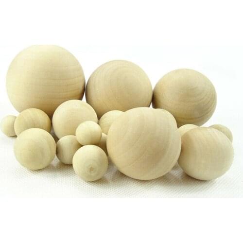 6-90mm Natural Wooden Balls Lead-free Round Spacer Wooden Beads Sphere Crafts Supplies For Jewelry Bracelet Making DIY No Hole