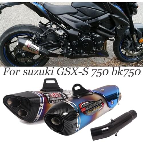 Slip On For SUZUKI GSX-S750 GSX S750 GSX-S 750 BK750 GSR750 Motorcycle Exhaust Silencer Modify Mid Link Pipe Muffler DB Killer