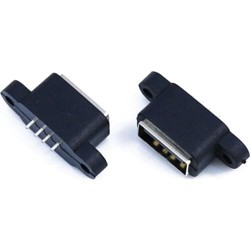 YuXi 1Pcs 4Pin Waterproof USB 2.0 charging data tail plug-in USB built-in interface Port Connector Plug Jack Socket