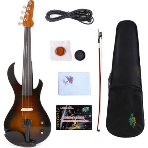 Yinfente Electric Silent Violin 4/4 Sweet Tone 6.35 jack can Connect Amplifier Free Case+Bow#EV20