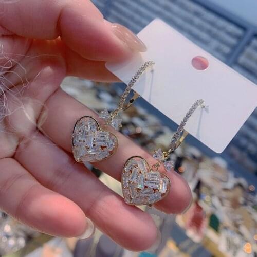 2021 New Arrival Vintage Heart Women Dangle Earrings Bowknot Love Earrings Female Korean Fashion Earrings Elegant Jewelry
