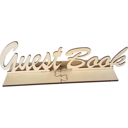 1pcs Rustic Wooden Wedding Guest DIY Table Decoration Party Accessories Book Sign Board Birthday Baby Shower Guest Sign-in Book