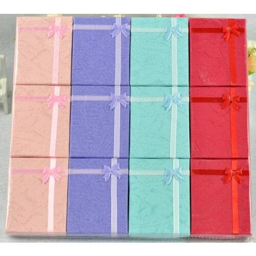 16pcs/lot Jewelry Sets Display Box Cardboard Necklace Earrings Ring Box 5*8 Packaging Gift Box with Sponge & Satin Ribbon