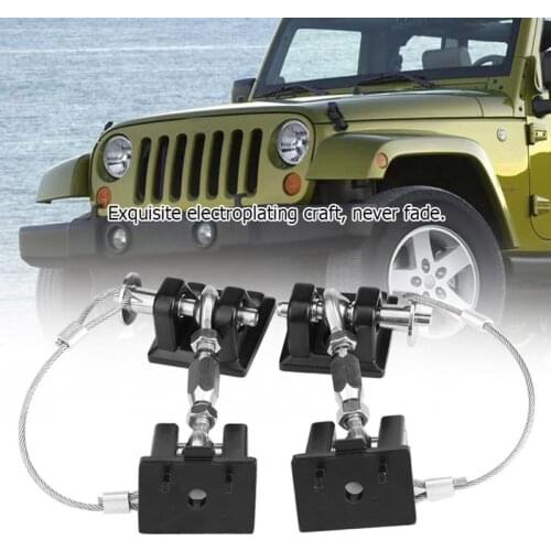 2pcs Anti-Theft Hood Latch Locking Hood Catch Lock Kit for Jeep Wrangler JK 2007-2017 Hood Locking Latches