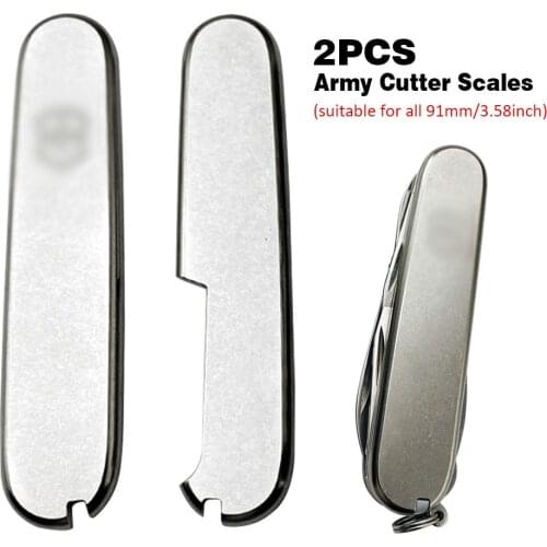 2pcs Titanium Alloy Army Cutter Scales 91mm Saber Durable Smooth Handle Shank Decoration Patches Non Slip DIY For Victorinox