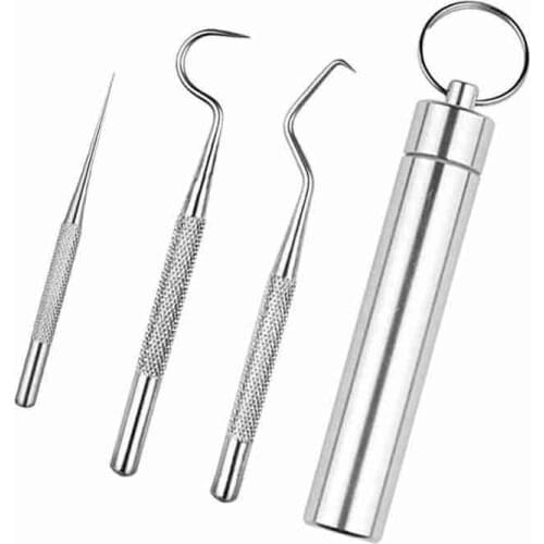 304 Steel Toothpicks Tooth Hooks Portable Plugs Tooth Picking Tool Crochet Set Mini Oral Teeth Cleaning