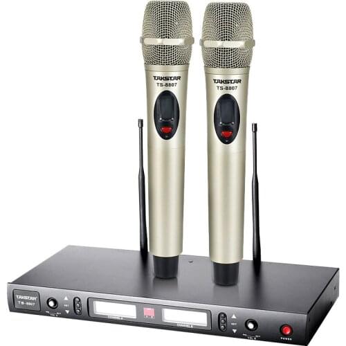 Takstar TS-8807 UHF Wireless Microphone System FM 2 Receiver & Transmitter KTV&meeting&On-stage performance Boutique Hot