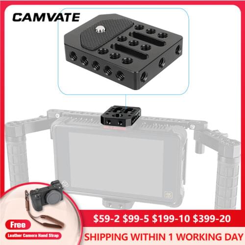 CAMVATE Monitor Universal Cheese Plate/Base Plate With 1/4"-20 Threaded Screw & Two mounting Slots For On-camera Monitor cage
