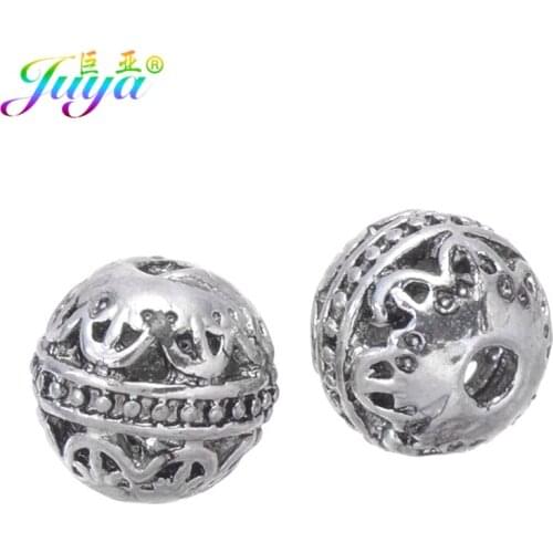 Decoration Charm Beads Supplies 10mm Antique Gold Hollow Metal Ball Beads For Women Men Beadwork Beading Jewelry Making