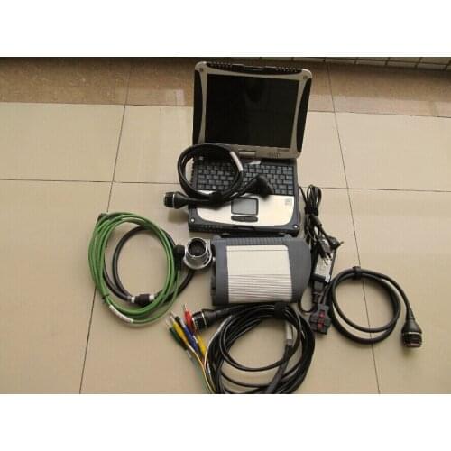 Mb star c4 diagnostic tool with hdd installed in cf19 laptop ram 3g software newest version 2020.12 ready to use