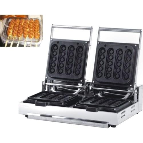 Free shipping Electric 8 pcs Double French lolly hot dog waffle making machine hotdog stick