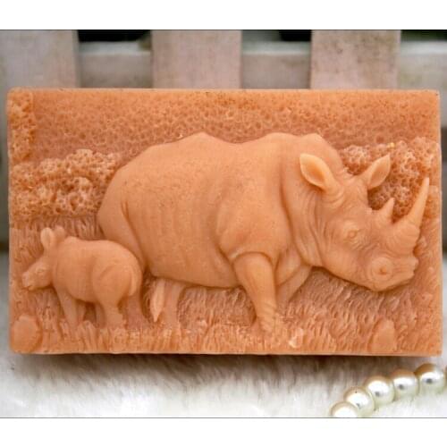 Silicone Mold Handmade Animals Soap Mould Food Grade Mold Rhinoceros Pattern Soaps Molds Aroma Stone Moulds Silicone Rubber PRZY