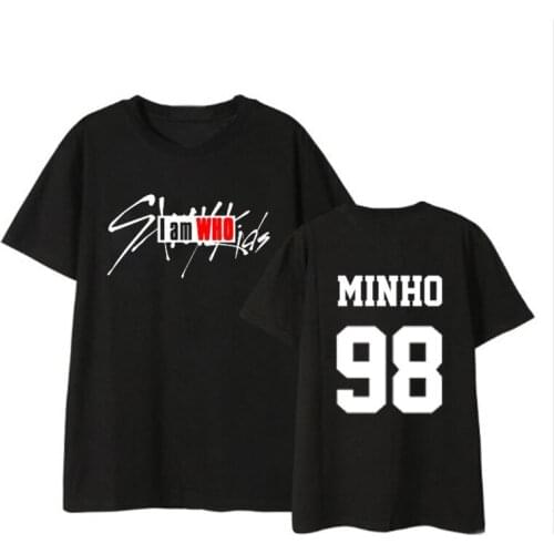 Straykids Kpop Oversize T-shirt Album I Am Who Stray Kids Men Women Loose Casual Solid Crewneck Streetwear Tee 2021 Summer Top