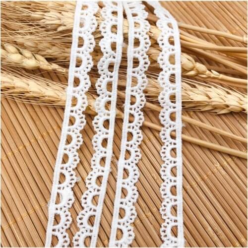 1Yards High Quality Lace Fabric Wedding Embroidery Lace Clothing Collar Cotton Ribbon 1cm Lace Sewing Curtain Guipure encaje PL2