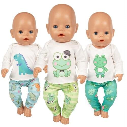 Frog Set Doll Clothes Fit 17 inch 43cm Doll Clothes Born Baby Suit For Baby Birthday Festival Gift