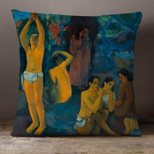 Where Do We Come From Cushion Covers Paul Gauguin Pillow Case 45X45cm 30X50cm Linen Polyester Sofa Decoration