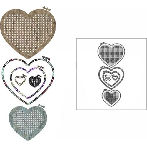 New Embroidery Hearts Craft Embossing Mold 2021 Metal Cutting Dies for DIY Decorative Scrapbooking Album Card Making No Stamps